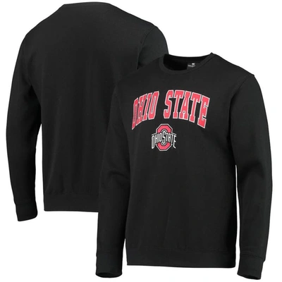 Colosseum Men's Black Ohio State Buckeyes Team Arch Logo Tackle Twill Pullover Sweatshirt