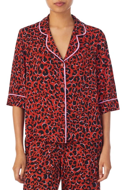 Room Service Pjs Room Service Pajama Top In Orange Print