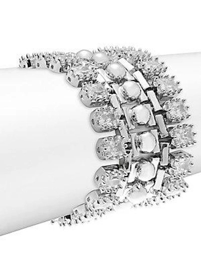 Eddie Borgo Dome Estate Crystal Bracelet In Silver