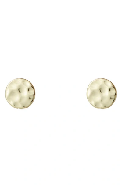 Argento Vivo Sterling Silver Hammered Disk Earrings In Gold