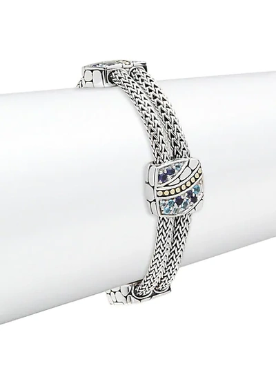 John Hardy Kali Swiss Blue Topaz, 18k Yellow Gold & Sterling Silver Bracelet