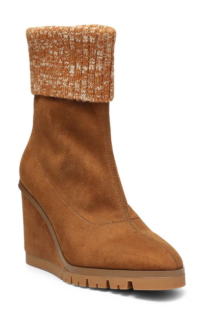 Donald Pliner Women's Sweater Cuff Wedge Booties In Saddle