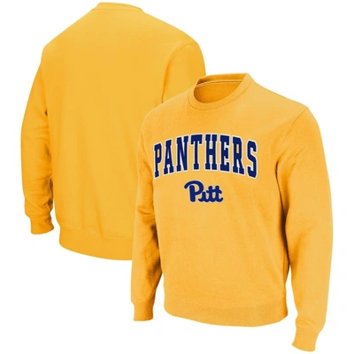 Colosseum Men's Gold Pitt Panthers Arch Logo Sweatshirt