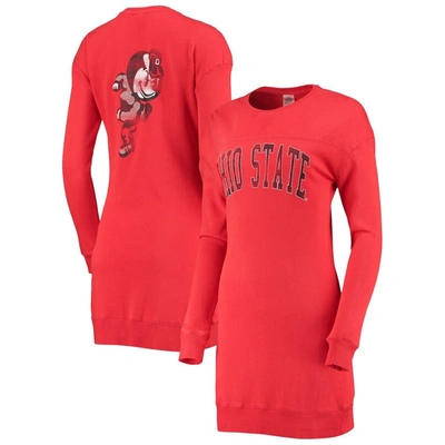 Gameday Couture Scarlet Ohio State Buckeyes 2-hit Sweatshirt Dress
