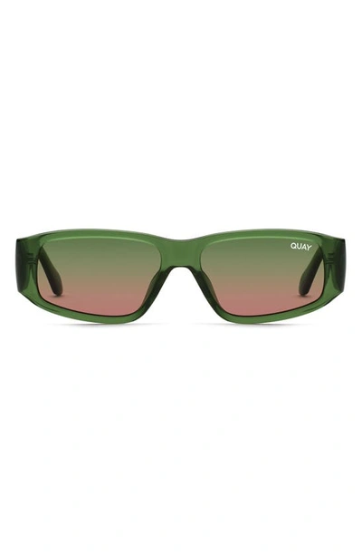 Quay No Envy 41mm Square Sunglasses In Green / Green Brown  display picture 3