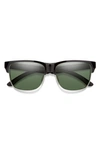 Smith Lowdown Split 56mm Chromapop™ Polarized Square Sunglasses In Black / Gray Green