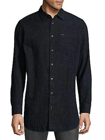 Diesel Printed Cotton Button-down Shirt In Black