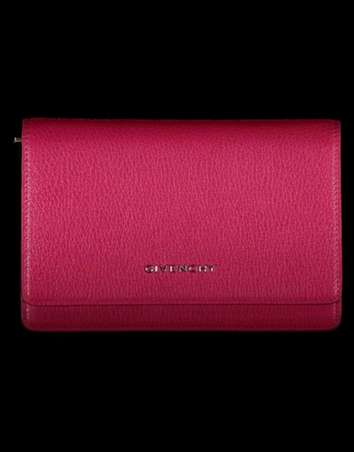 Givenchy Pandora Chain Wallet Leather Bag In Fuschia