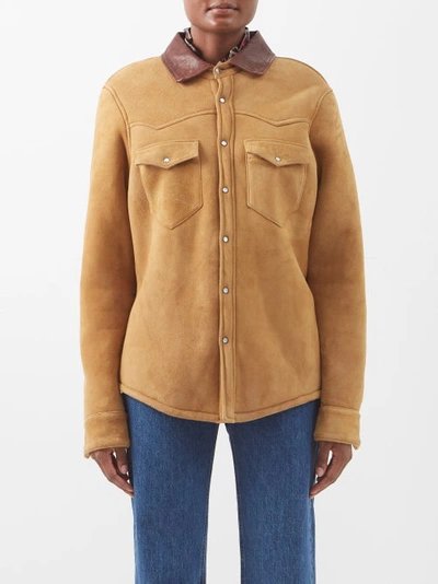 Fortela Shearl Leather-trimmed Shearling Jacket In Neutrals