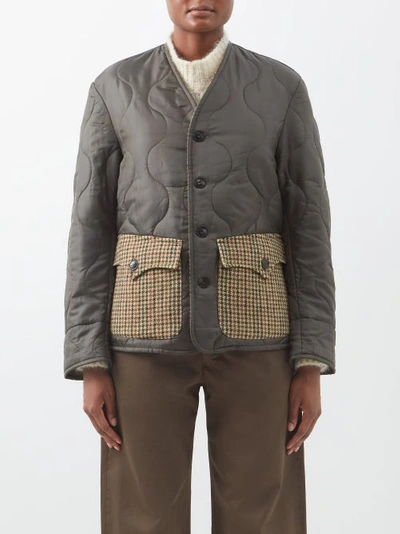 Fortela Jean Contrast-pocket Quilted Jacket In Green