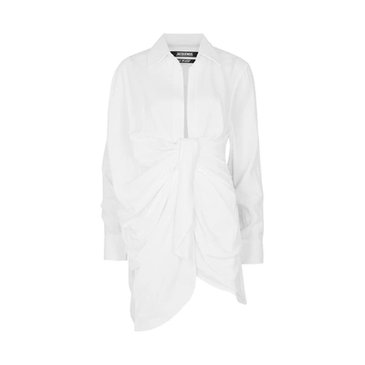 Jacquemus La Robe Bahia White Twill Mini Dress