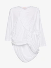 Marni Oversized Jersey Top With Ruffles In White