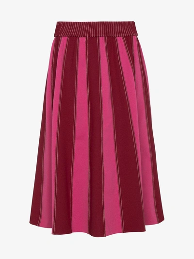 Valentino A-line Midi Skirt With Contrasting Panels In Pink