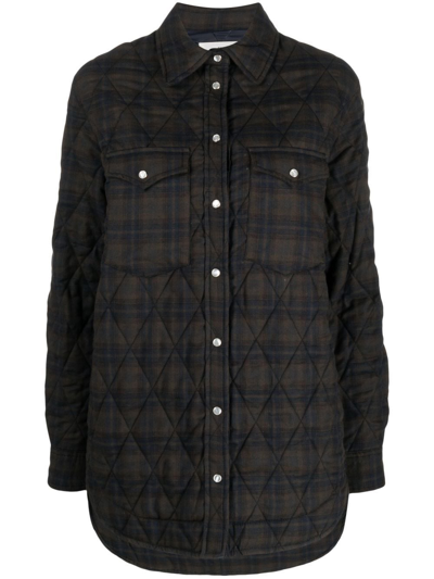 Isabel Marant Étoile Mysen Padded Check Cotton Shirt In Brown