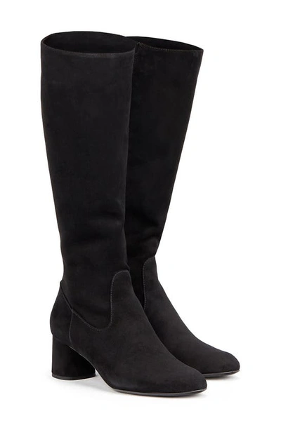 Agl Attilio Giusti Leombruni Women's Lorette 51mm Suede Knee-high Boots In Black