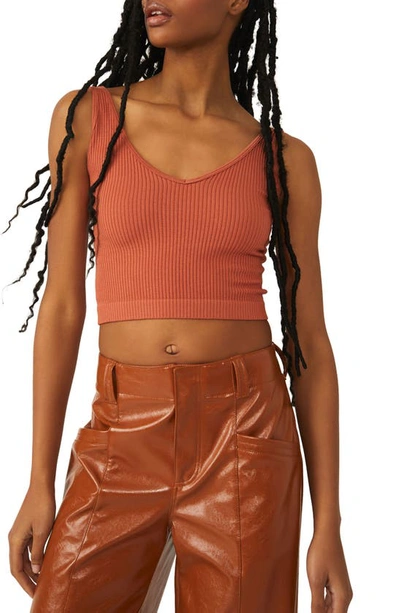 Free People Intimately Fp Solid Rib Brami Crop Top In Myrrh