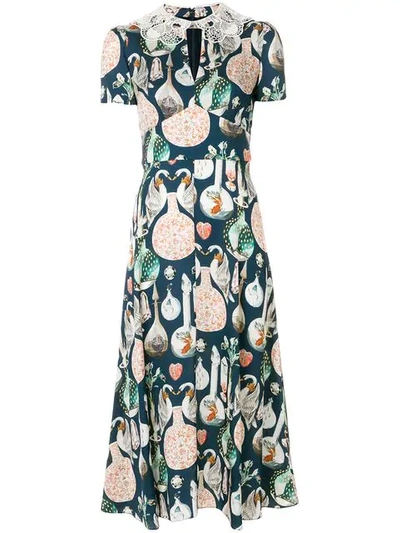 Temperley London Love Potion A-line Dress In Blue
