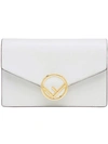 Fendi Envelope Mini Leather Shoulder Bag - White