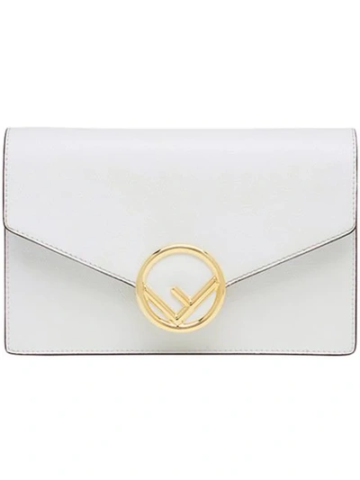 Fendi Envelope Mini Leather Shoulder Bag - White