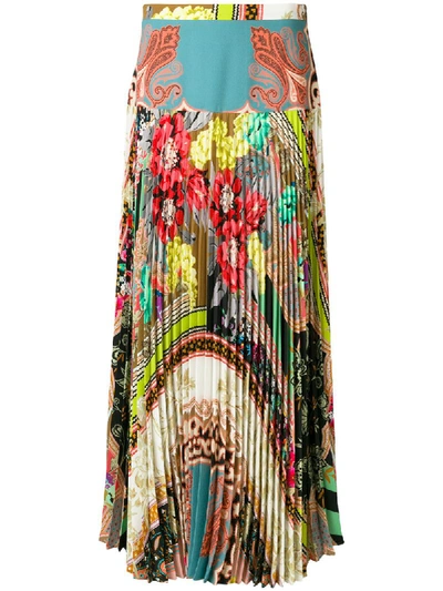 Etro Floral And Paisley Pleated Skirt In Multicolour