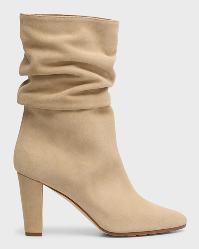 Manolo Blahnik Calasso 90 Slouchy Suede Booties In Lbrw2302