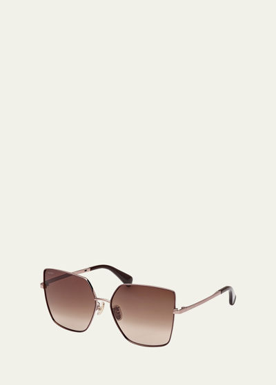 Max Mara Natalia 60mm Butterfly Sunglasses In Shiny Rose Brown