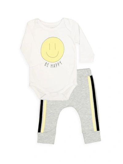 Baby Noomie Baby Boy's Happy Faces 2-piece Bodysuit & Pants Set In Neutral