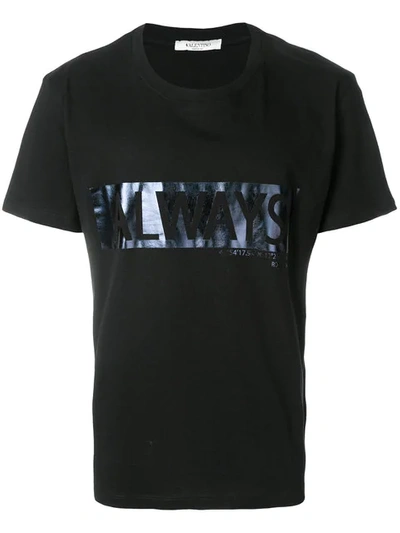 Valentino Always Lettering T-shirt In Black