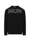 Moncler Logo-print Long-sleeved Sweater In Black
