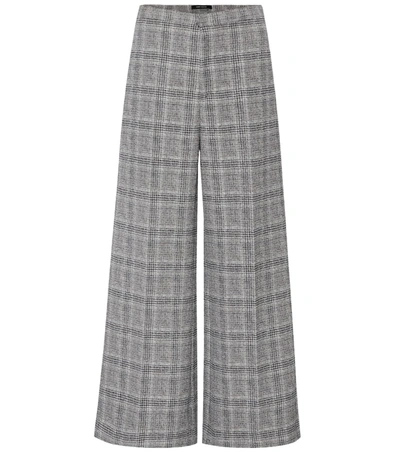 Isabel Marant Trevi Prince Of Wales Checked Tweed Trousers In Grey