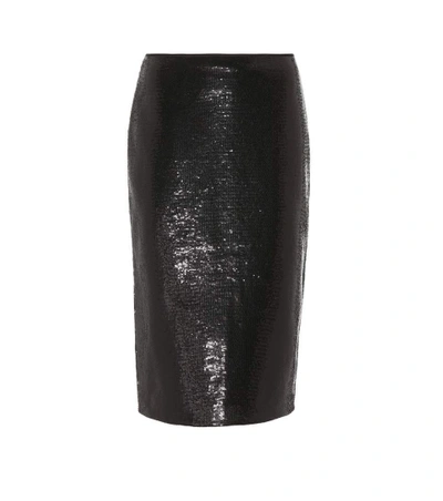 Diane Von Furstenberg Sequined Tulle Skirt In Black