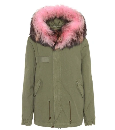 Mr & Mrs Italy Mini Fur-trimmed Cotton Parka In Green