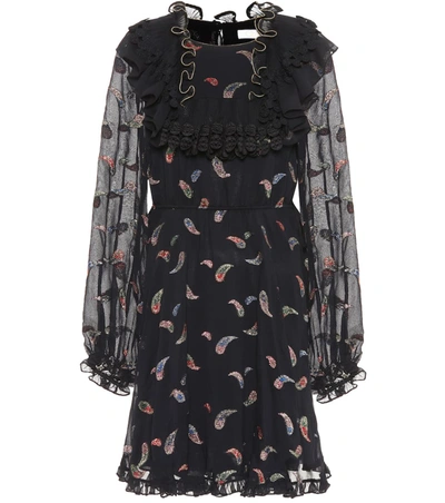 Chloé Silk-blend Fil Coupé Dress In Black