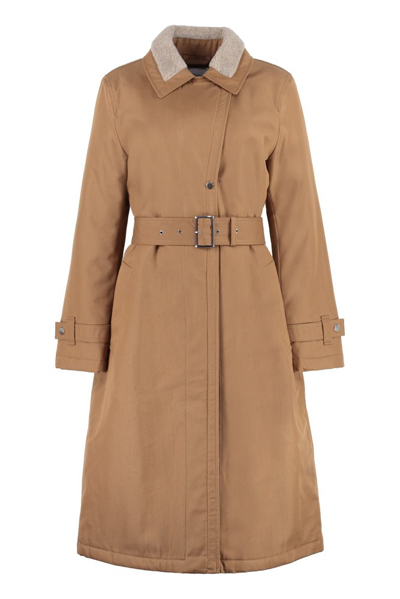 Woolrich Latimore Cotton Trench Coat In Camel