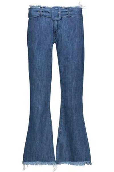 Marques' Almeida Mid-rise Belted Frayed Flared Jeans