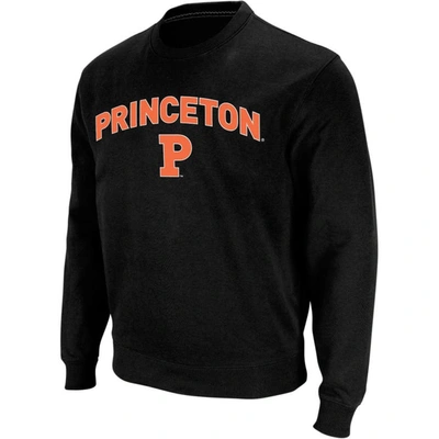 Colosseum Men's  Black Princeton Tigers Arch & Logo Crew Neck Sweatshirt