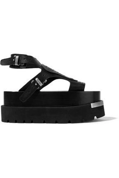 【MM6 Maison Margiela】Leather Platform Sandals Black MM6 Maison Margiela Webbing Leather Sandals | Black | FARFETCH