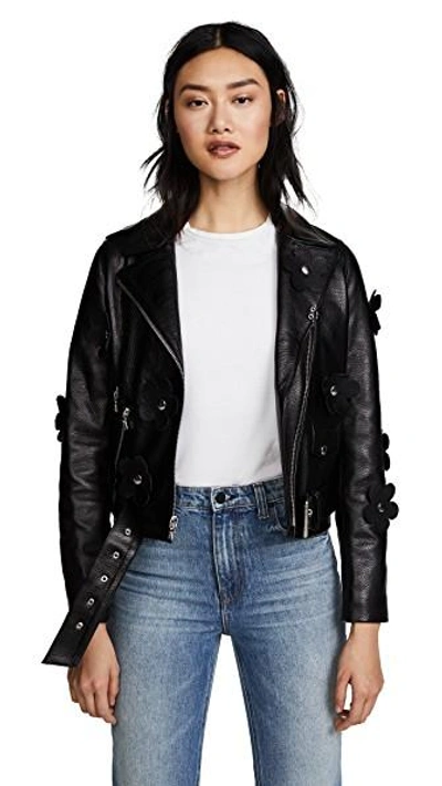 SANDY LIANG PETALS DELANCEY LEATHER JACKET 