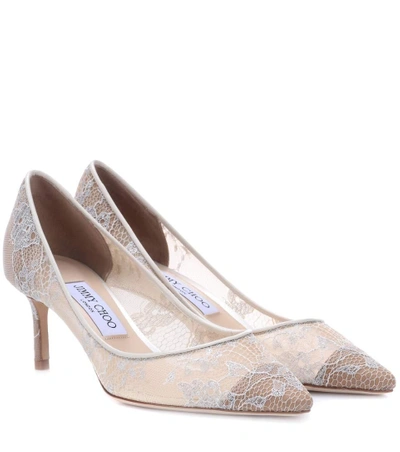 Jimmy Choo Romy 60 Lace Pumps In White