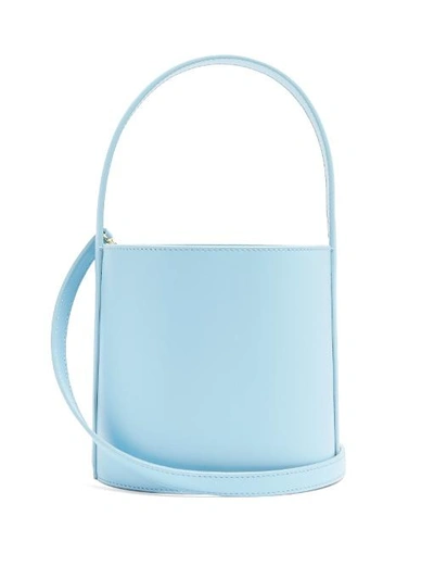 Staud Bissett Leather Bucket Bag In Blue