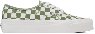 Vans Green & White Og Authentic Lx Sneakers In Vault Checkerboard L