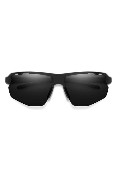 Smith Resolve 70mm Polarized Chromapop™ Square Sunglasses In Matte Black / Black