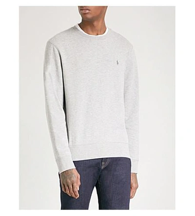 Polo Ralph Lauren Double-knit Cotton Sweater In Andover Heather