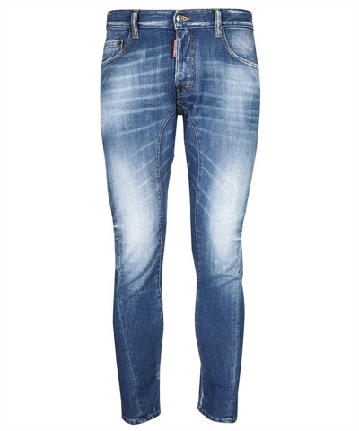 Dsquared2 Tidy Panelled Biker Jeans In Blue