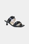 Allegra James Lena Leather Stud Mule Sandals In Black