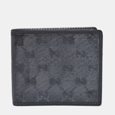 Pre-owned Gucci Grey Gg Emprime Canvas Bifold Compact Wallet