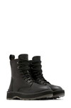 Sorel Hi-line Lace Suede & Leather Boot In Black