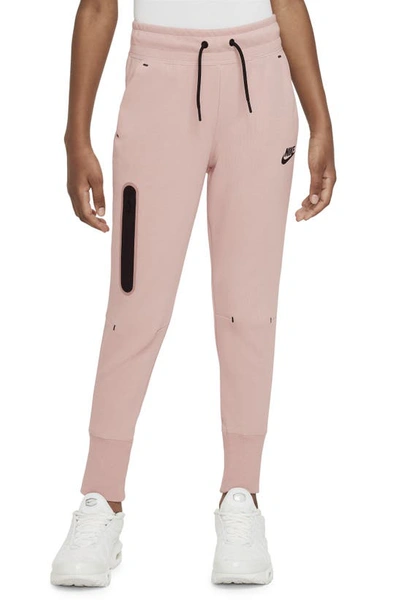 Nike Sportswear Tech Fleece Big Kids' (girls') Pants In Pearl Pink/black