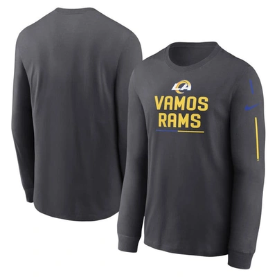 Nike Men's Team Slogan (nfl Los Angeles Rams) Long-sleeve T-shirt In Black