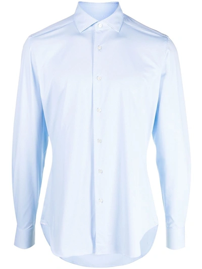 Xacus Tailored Cotton Shirt In Blu